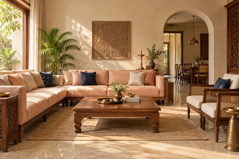 Warm, balanced Indian home interior